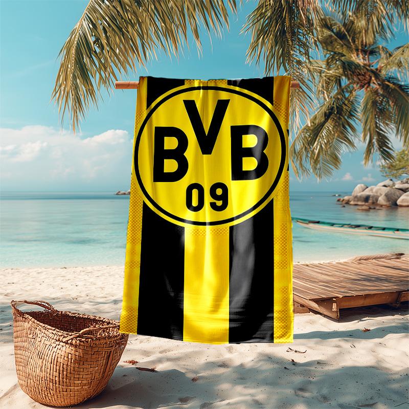 proof beach towel with Borussia Dortmund pattern - soft,absorbent,quick-drying,machine washable - perfect for swimming,camping,bathing
