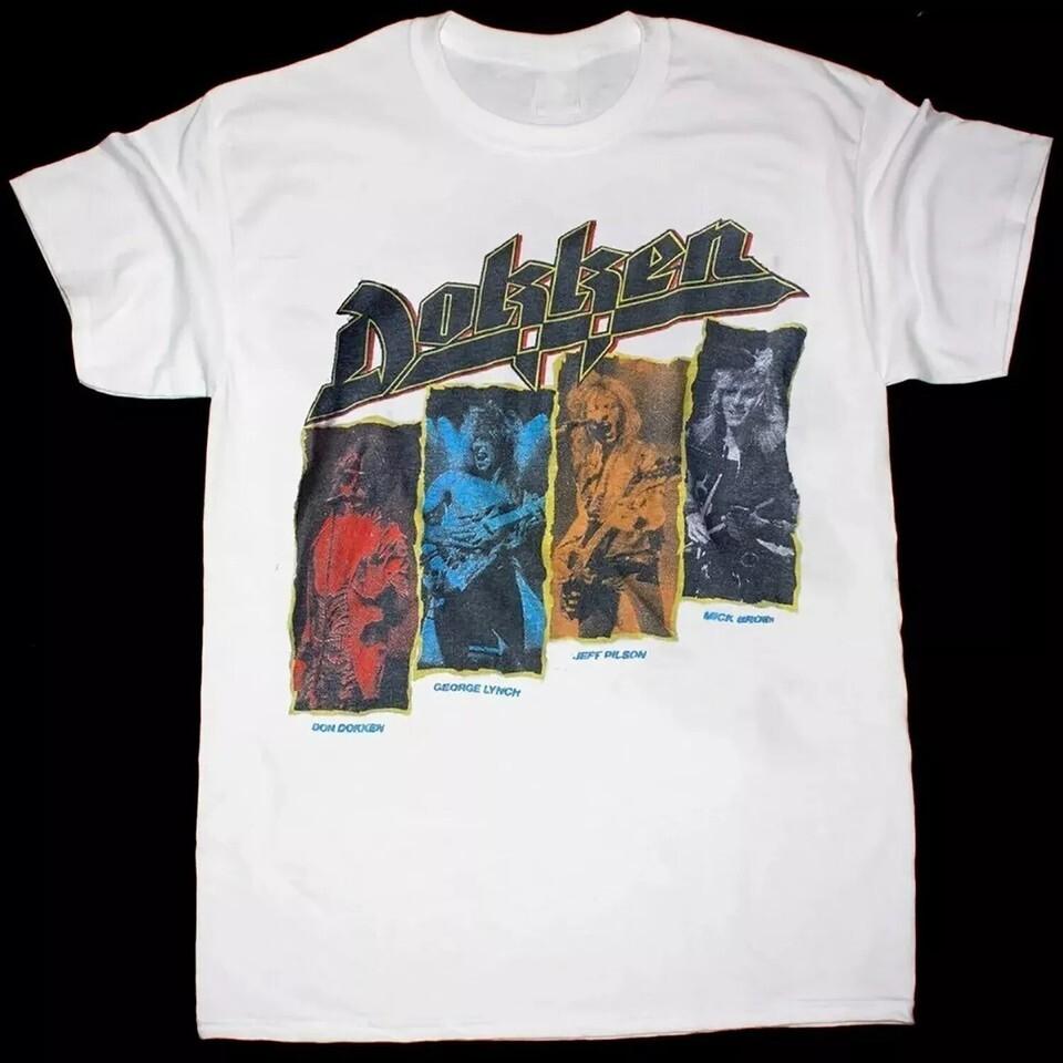 Dokken Band Short Sleeve Gift For Fan White Cotton shirt