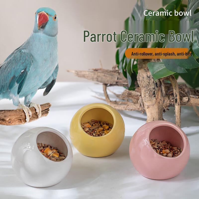 Anti-Bite Ceramic Bird & Parrot Food Bowl