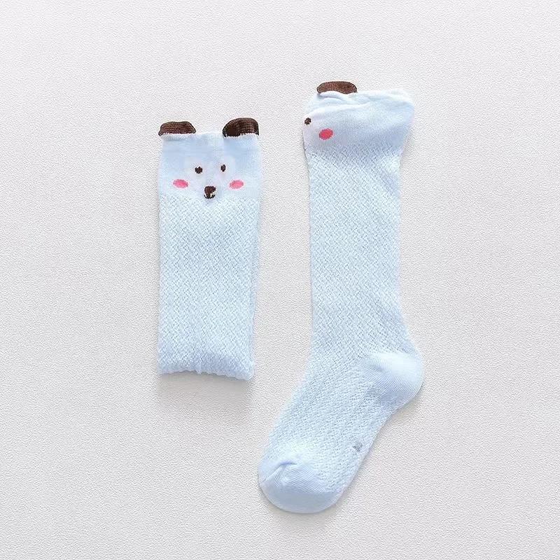 Boys Socks Summer New Born Mesh Cotton Sock Newborn Cute Cartoon Cat Pattern  Anti Mosquito Long Stocking Baby Girl Accessories