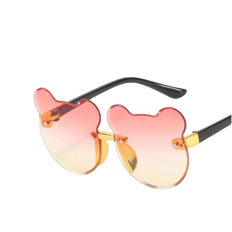 2023 New Summer Girl Boys Cute Kids Rimless Sunglasses Animal Cartoon Bear Children Baby Outdoor Sun Glasses UV400 Oculos De Sol