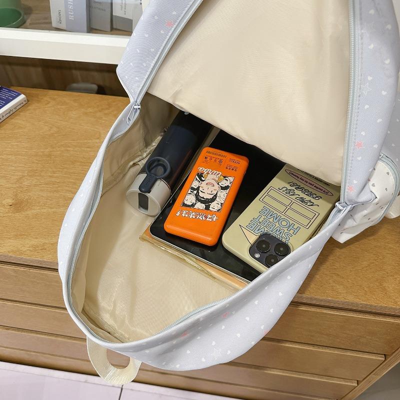 High-value sweet pink polka dot junior high school student backpack female volume two-dimensional transparent bar high school student backpack