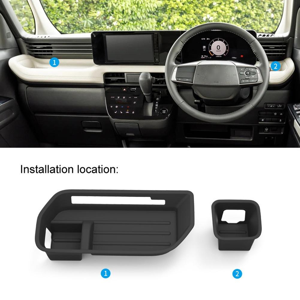 Silicone Car Dashboard Cup Holder with Precise Fit Non Slip Waterproof Storage Box for Delica 2025 34.2x15.9x8.7cmGood Product
