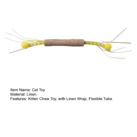 Cat Scratching Toy Mesh Tube Toy, Interactive Kitten Chew Flexible with Linen Stress Relief Entertainment Wrap And Plush Balls, Safe Teething