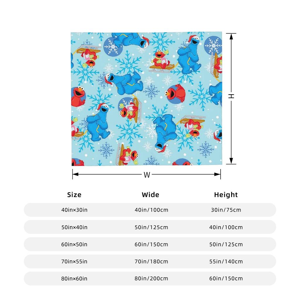 Sesame Street Cartoon Blanket Coral Fleece Plush Spring/Autumn Abby Cadabby Breathable Throw Blankets for Bed Bedroom Rug Piece