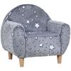 Kids Armchair, Glow In the Dark Chair with Star Design for Bedroom, Playroom, Kids Room, Grey