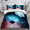 3D Fantasy Starry Sky Series Bedding Set Cosmic Planet Quilt Cover Pillow Case 2 or 3 Pieces AU240 * 270 Extra Large Size Home Decoration