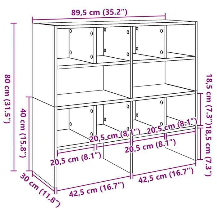 VidaXL Étagères à chaussures 2 pcs empilable chêne fumé 89,5x30x40 cm, étagère à chaussures de rangement, rangement de 858848