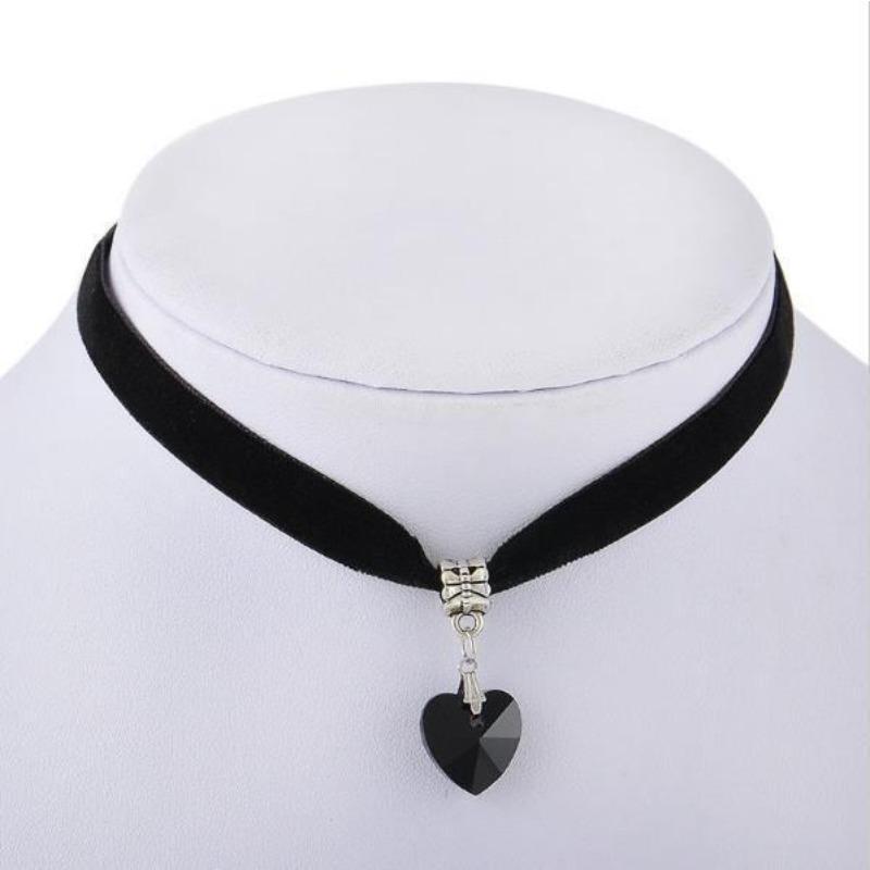 Hart Victoriaanse ketting Vintage Goth fluwelen mode chokers hangers