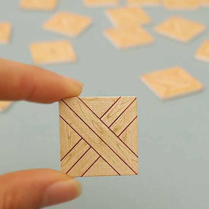 5Pcs/Set Miniatures Dollhouse Floor Sticker Floor Tiles Wallpaper Doll Model Kitchen Bathroom Diy Decoration