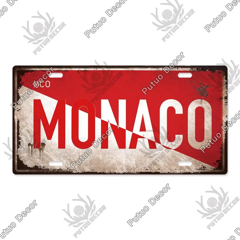 Putuo Decor French City Metal Sign Licenses Plate Plaque Metal Vintage Tin Sign Decor Bar Pub Man Cave Club Decoration