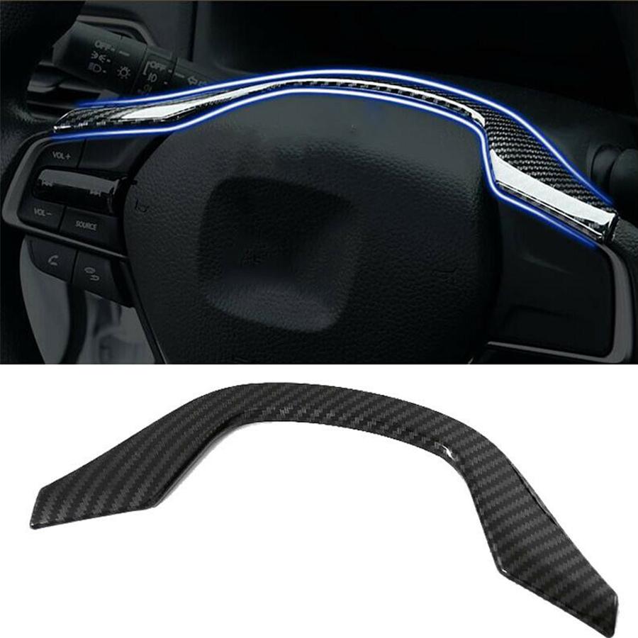2× Carbon Fiber Style Steering Wheel Frame Cover Trim For Honda Accord 2018 2019