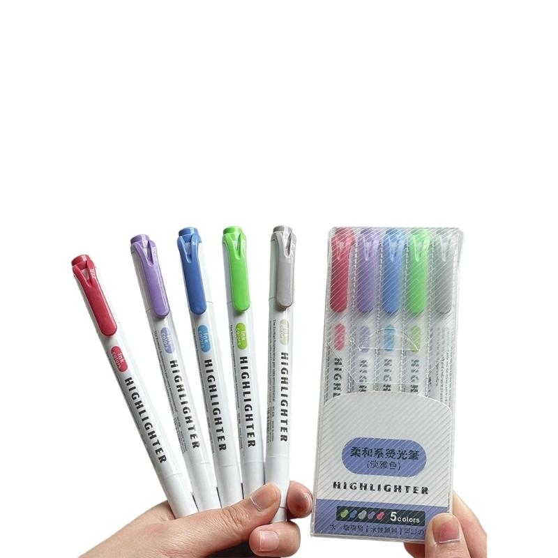 

5/15Pcs Double Head Highlighter Quick Dry Fluorescent Markers for Card Making Journaling Scrapbooking Calendar Planner