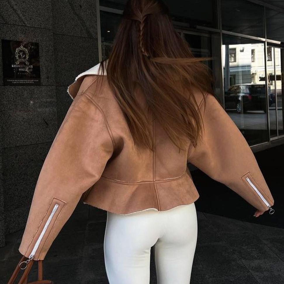 Moda Femei Toamnă și Iarnă Nouă cardigan cu rever de pluș Manton cald