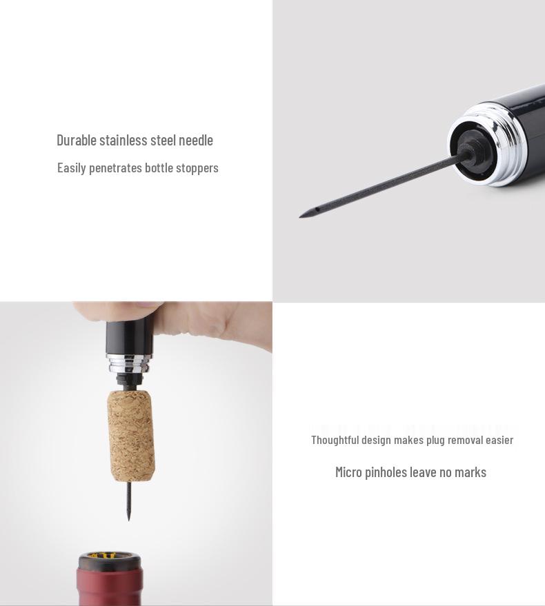 Pneumatic Needle Wine Bottle Opener: Pen-Shaped Manual Opener for Red Wine.