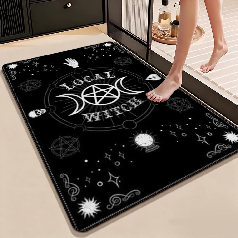 Dark Occult Pentagram Ritual Theme Indoor Rug Allseason Carpet For Bedroom Study Home Decor Halloween Gift
