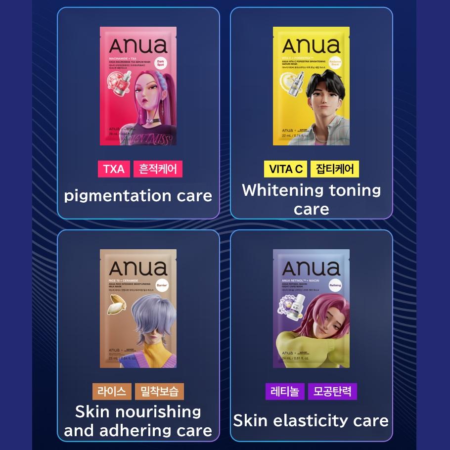 Limitierte Edition K-Beauty Tuchmasken Set 5+1 Stück Wählen Sie 1 aus 8 Sorten Spezialpflege Kollektion