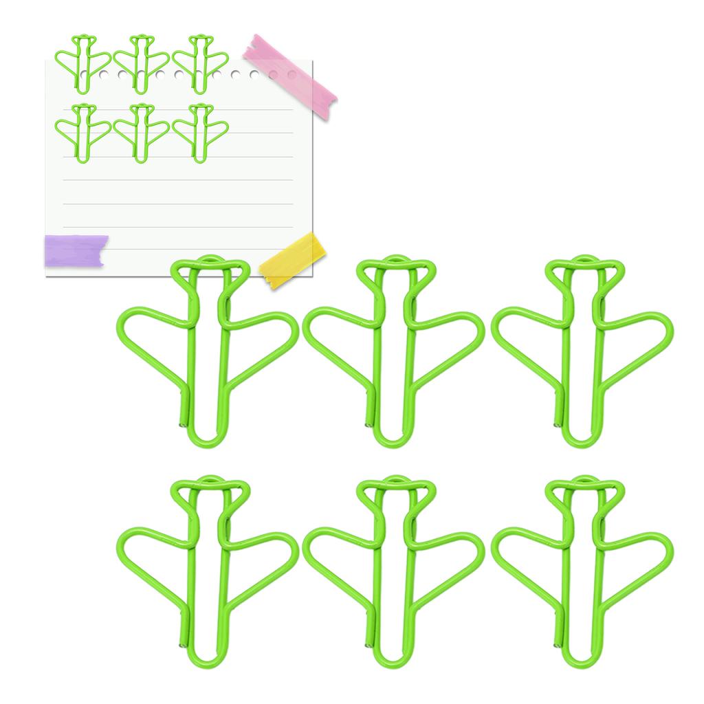 100Pcs Cute Paper Clips Plane Shape Design Covered Wire Bright Color   Paperclips for Scrapbook Card Papercraft