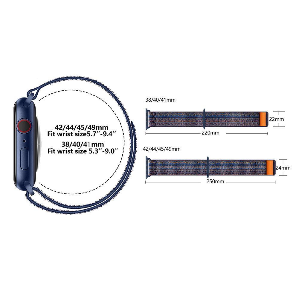 KALEBOL For Apple Watch 10 46mm/Ultra 2/Ultra 49mm/9 8 7 45mm/SE (2023) SE (2022) SE 6 5 4 44mm/3 2 1 42mm Nylon Watch Band
