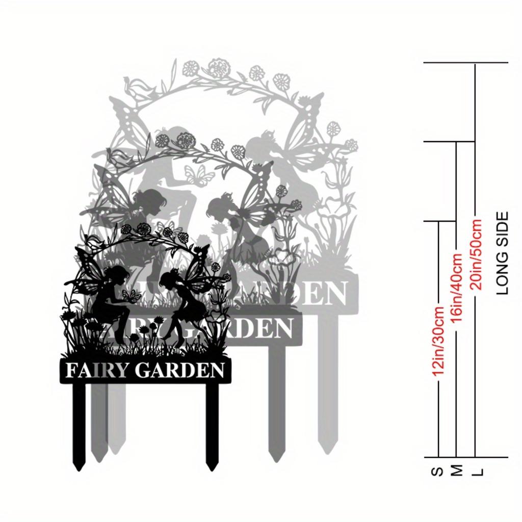 Custom Metal Fairy Garden Sign for Outdoor Decor Personalized Classic Design Pole Mount