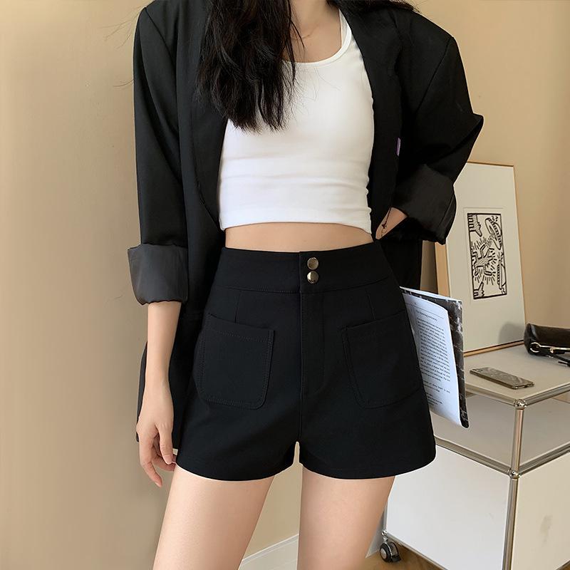 

Женские черные шорты-невидимки для осени/весны - Идеальный базовый слой для сочетания со свитшотами, Европейский и американский стиль 4XL чёрный