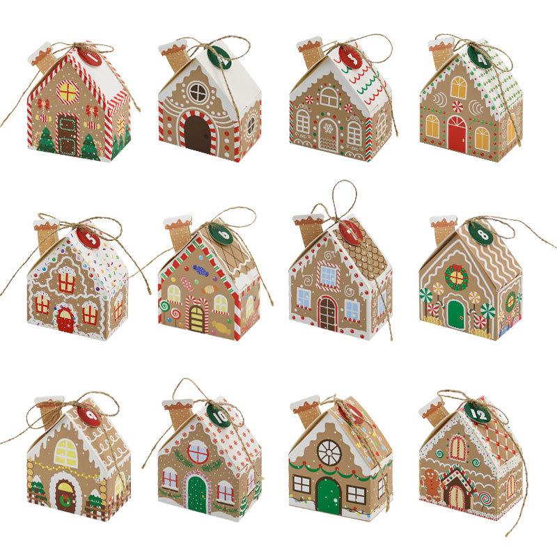 Christmas Candy Box, Little House Advent Calendar Box, Christmas Gift Happy Candy Packaging Box