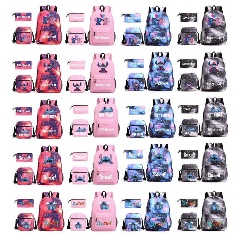 Lilo Stitch Cartoon Kids Boys Backpack Large Capacity Travel School Bag