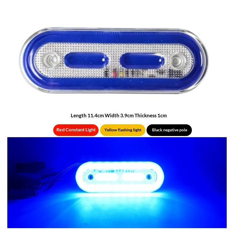 1Pcs Cob Small Oval Warning Light Constant Strobe Modes 12 To 80V Multiple Colors For Trucks Cars Motorcycle Safety