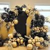 126PCS Black Gold Balloon Garland Graduation Decor Balloon Arch Kit Birthday Party Baby Shower Wedding Anniversary Decoration
