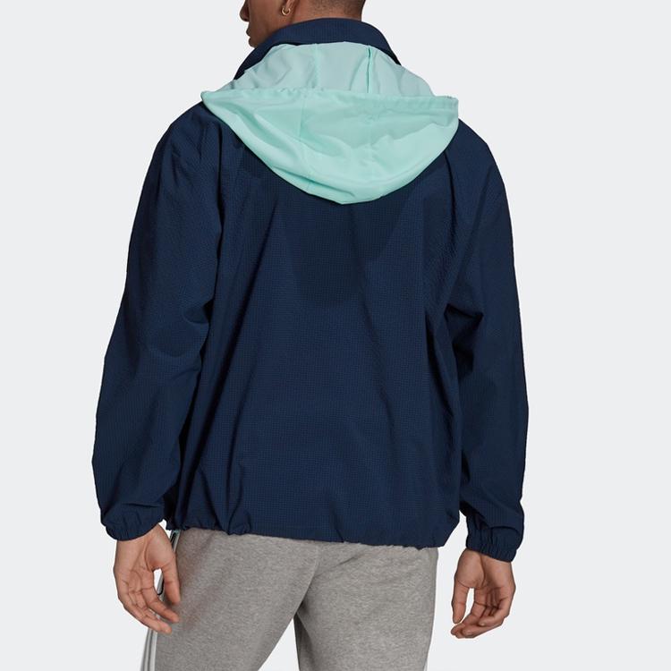 Adidas Originals Trébol Cremallera de Cuarto Casual Deportivo Sudadera con Capucha Chaqueta Hombre Tops Azul Marino HB1821