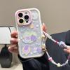 Applicable To Apple 16Promax Mobile Phone Case Ins Bow Kitten iPhone15 Korean Bracelet 13 Cream Case