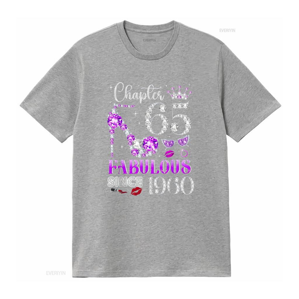 Chapter 65 Fabulous Since 1960 65th Birthday Unisex Ladies T Shirt Vintage Unisex Designer Clothes Stylish Streetwear