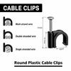 100Pcs/Set 4-16mm Round Cable Wire Clips Black Steel Nails Nail In Cable Clips Plastic Metal Wall Mountable Coaxial Cable Clamp