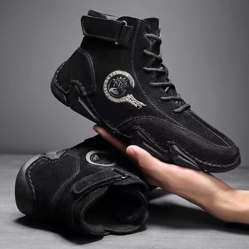 2025 Men Winter Boots Fashion Men Retro Snow Boots Casual Flat Cotton Shoes Men Outdoor Light Ankle Anti Slip Plush Warm Zapatos