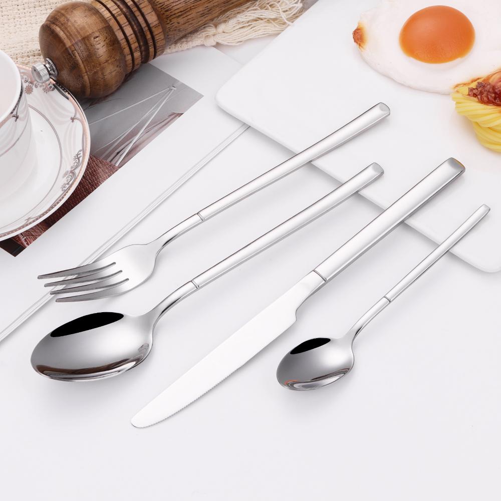 4/6/16/24 Pieces Cutlery Set Stainless Steel Thin Tableware Mirror Elegant Knife Fork Spoon Western Dinner Set Sliverware