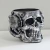 Skull Planter Spooky Gothic Display Pen Holder Skull Flower Pot Head Planter for Indoor Outdoor Home Bedroom Living Room Kitchen