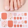 22Tips Baking Free Toe Nail Sticker Spring Glitter Flowers Full Cover Toenail Polish Strips Adhesive DIY Foot Decals