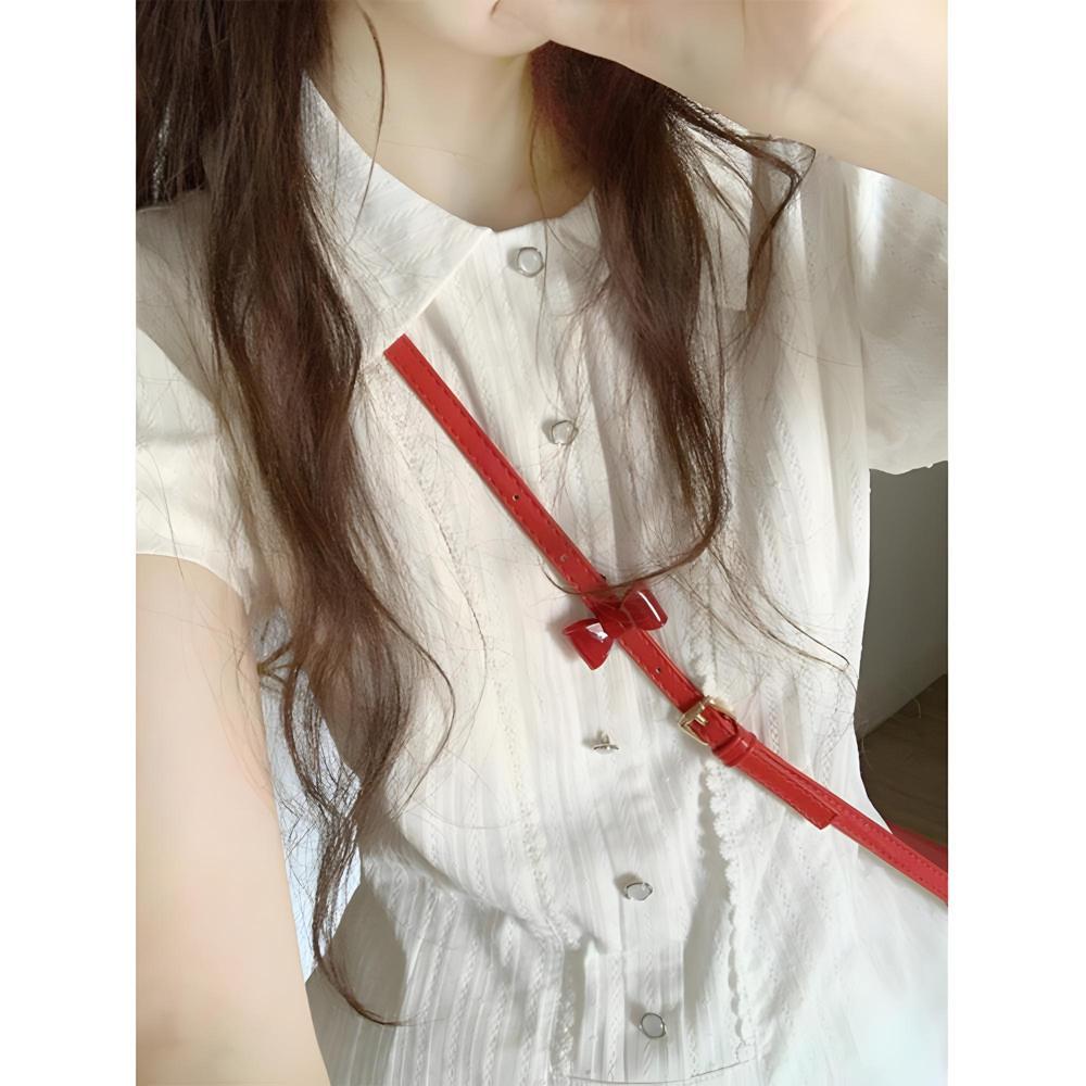 Wind White Dress Women's Summer New Waist Thin Texture a Word Short Skirt