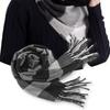 Winter Scarf Windproof Breathable Soft Contrast Color Tassel Keep Warm Patchwork English Stylish Washable Men Muffler for Outdoor