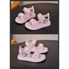New Spring/Summer Kids' Open-Toe Beach Sandals - Adorable Bear Print Girls' Sandals with Hook & Loop Closure