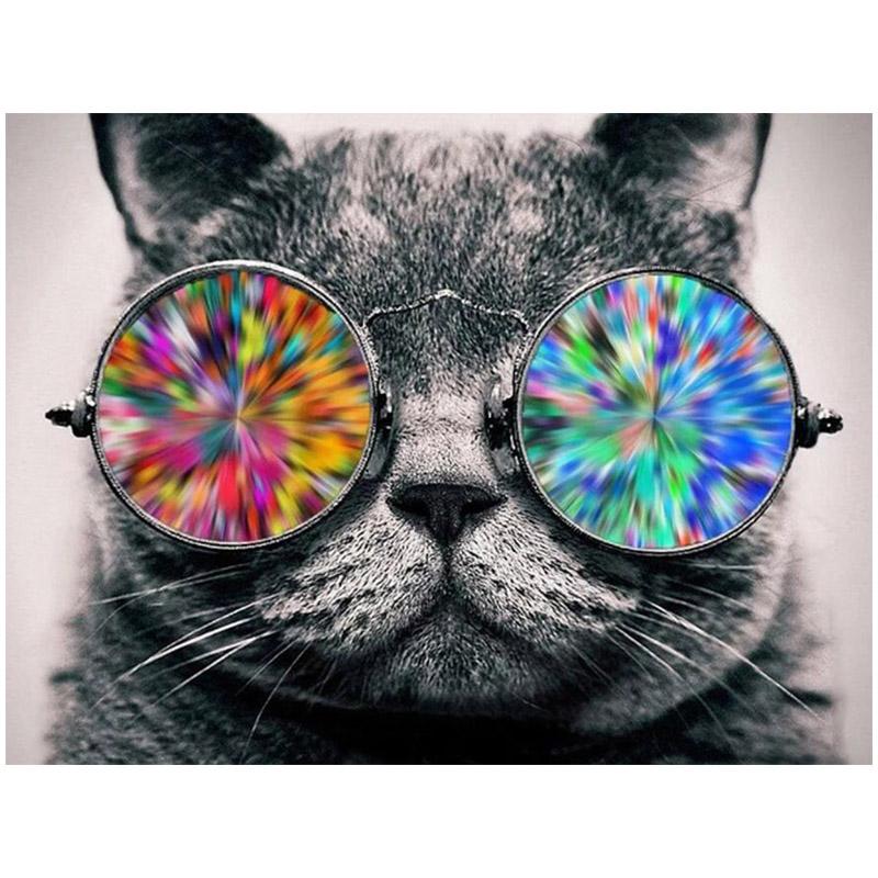 QENSPE 5D Diamond Painting Kits voor volwassenen, kat