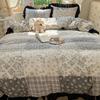 Bonenjoy Queen Size Duvet Cover Sets with Black Ruffles King Size Bed Cover Sets Reactive Printed Bedding Set Single Bed Linens