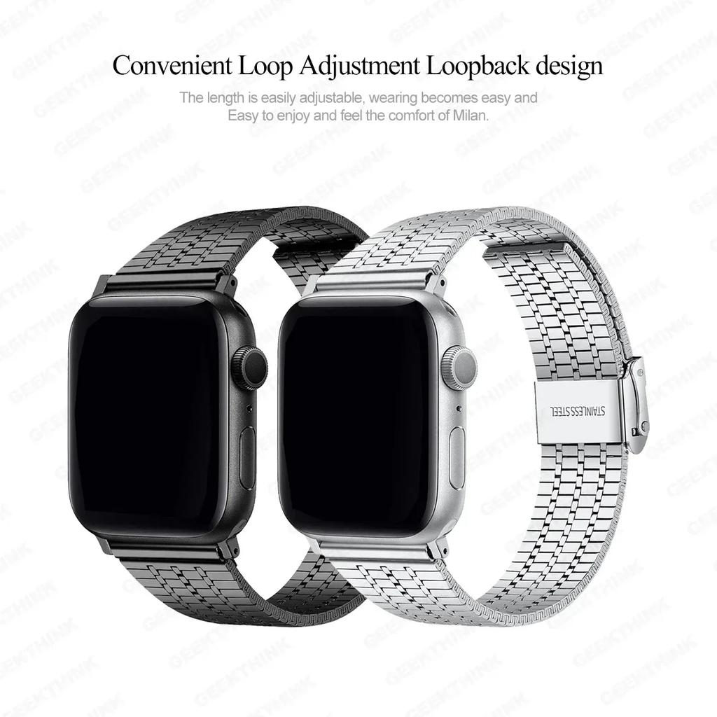 Link Bracelet for apple watch 10 9 8 7 45 41mm SE 6 5 4 44 40mm band Stainless Steel strap iwatch ultra 49mm 3 45 42 38mm bands