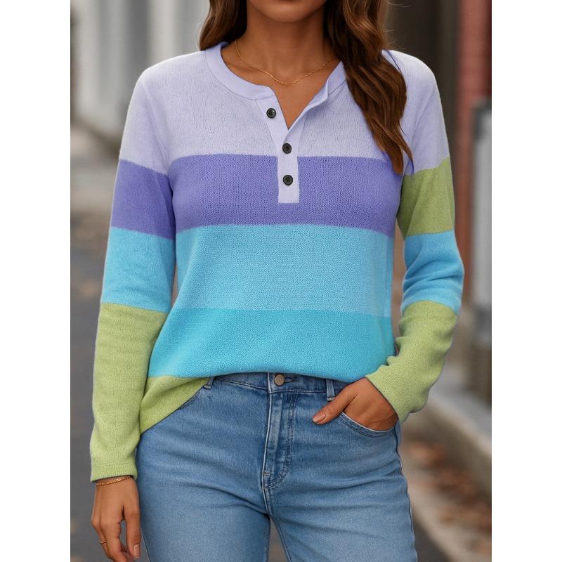 Nueva Camiseta Digitalmente Estampada para Mujer, Informal, de Cuello en V, Manga Larga, Holgada, Jersey