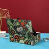 Botanical Illustration Glass Jewelry Box With Mirror Lid Elegant Earrings Rings Necklaces