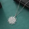 LIKGREAT Flower of Life Round Pendant Necklaces Stainless Steel Fashion Hollow Mandala Chakra Choker Jewelry Gifts for Women Men