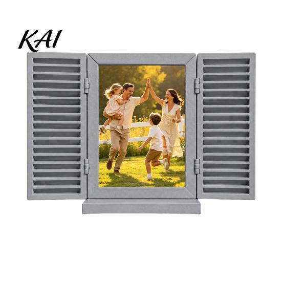 Hidden Key Storage Shelf Holder with Shelf, Mediterranean-Style Window Frame Photo Vacation Style Home Decoration Display Stand, Functional