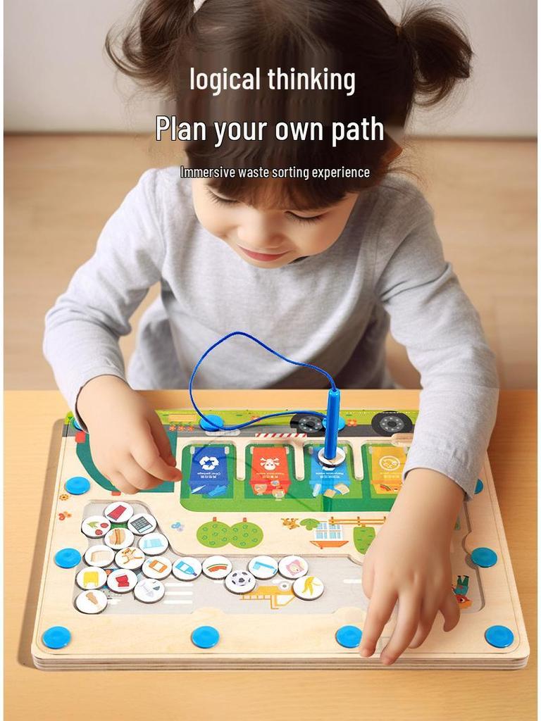 Children's Magnetic Wooden Counting & Color Game Toy