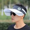 Summer Men Retractable Visors Korean Alphabet Empty Top Hat Sunscreen Breathable Fishing Hat Adjustable Bucket Hat Sun Hat Beach