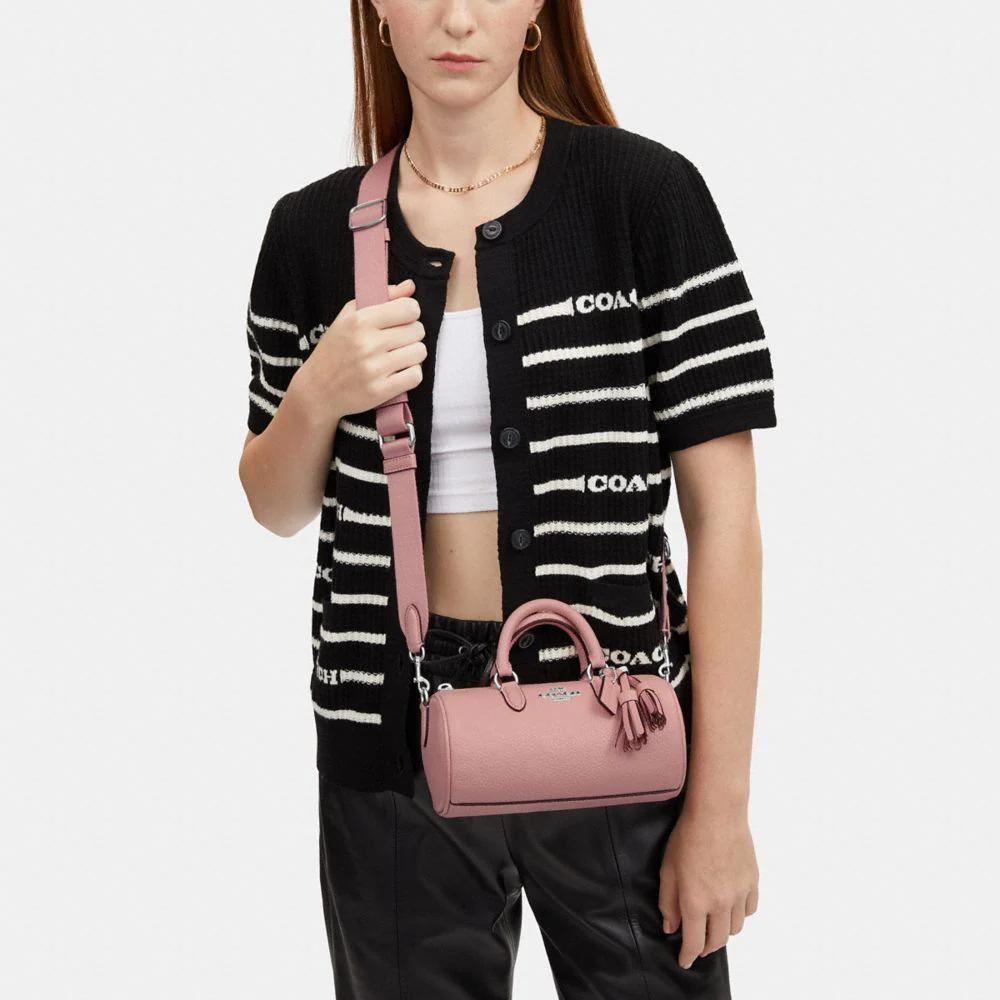 New COACH Lacey Pebbled Leather Boston Bag, Handbag, Shoulder Bag, Crossbody Bag Trumpets Women's Light Pink CJ571-SVLP